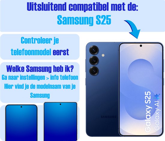 Screenprotector geschikt voor Samsung S25 - Gehard Glas - Tempered Glass Armor Screen Cover - 4 Stuks