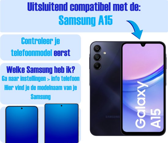 Screenprotector geschikt voor Samsung A15 - Gehard Glas - Tempered Glass Armor Screen Cover - 2 Stuks