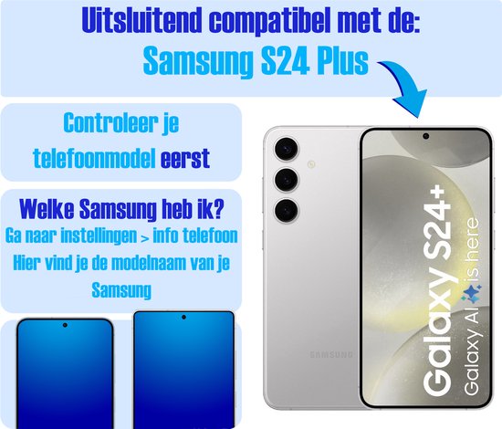 Screenprotector geschikt voor Samsung S24 PLUS (S24+) - Gehard Glas - Tempered Glass Armor Screen Cover - 4 Stuks
