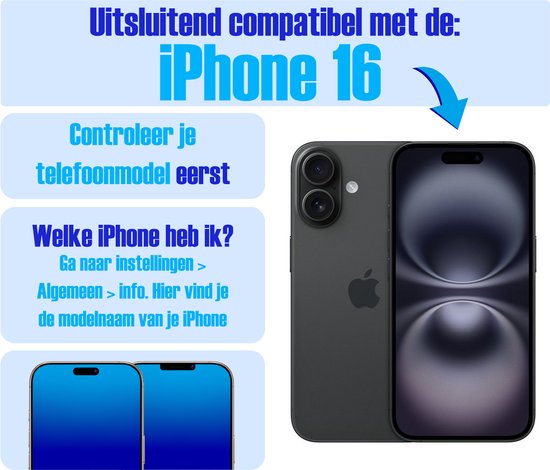 Screenprotector geschikt voor iPhone 16 - Gehard Glas - Tempered Glass Armor Screen Cover - 2 Stuks