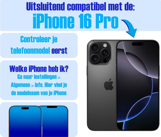 Screenprotector geschikt voor iPhone 16 Pro - Gehard Glas - Tempered Glass Armor Screen Cover - 4 Stuks