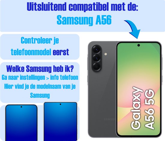 Screenprotector geschikt voor Samsung A56 - Gehard Glas - Tempered Glass Armor Screen Cover - 4 Stuks