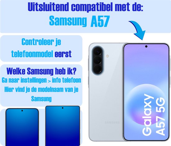 Screenprotector geschikt voor Samsung A57 - Gehard Glas - Tempered Glass Armor Screen Cover - 2 Stuks