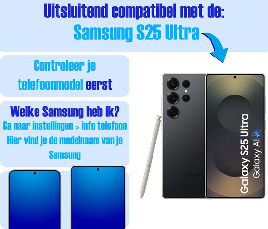 Screenprotector geschikt voor Samsung S25 ULTRA - Gehard Glas - Tempered Glass Armor Screen Cover - 2 Stuks