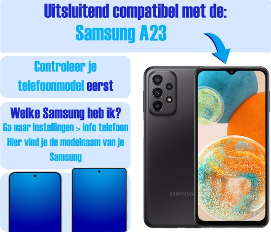 Screenprotector geschikt voor Samsung A23 - Gehard Glas - Tempered Glass Armor Screen Cover - 2 Stuks