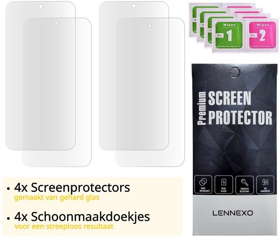 Screenprotector Geschikt Voor Samsung Galaxy A54 - Glasplaat - Tempered Glass - 4 Stuks