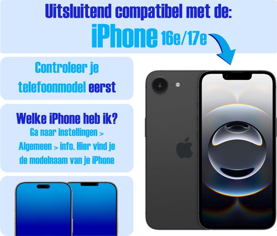 Screenprotector geschikt voor iPhone 16e / 17e - Gehard Glas - Tempered Glass Armor Screen Cover - 4 Stuks