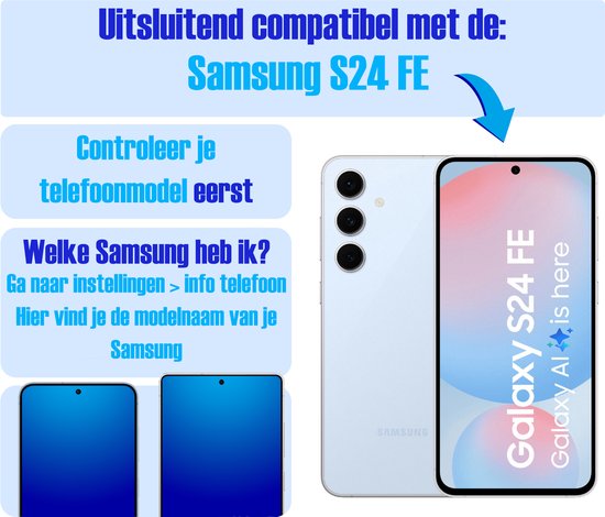 Screenprotector geschikt voor Samsung S24FE (Fan Edition) - Gehard Glas - Tempered Glass Armor Screen Cover - 4 Stuks