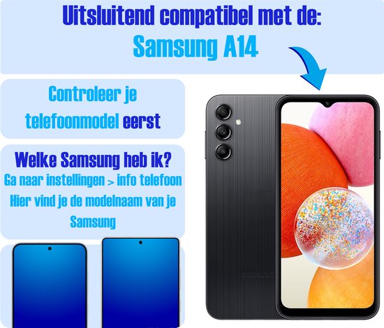 Screenprotector geschikt voor Samsung A14 - Gehard Glas - Tempered Glass Armor Screen Cover - 4 Stuks