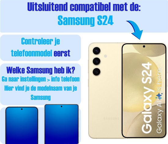 Screenprotector geschikt voor Samsung S24 - Gehard Glas - Tempered Glass Armor Screen Cover - 2 Stuks