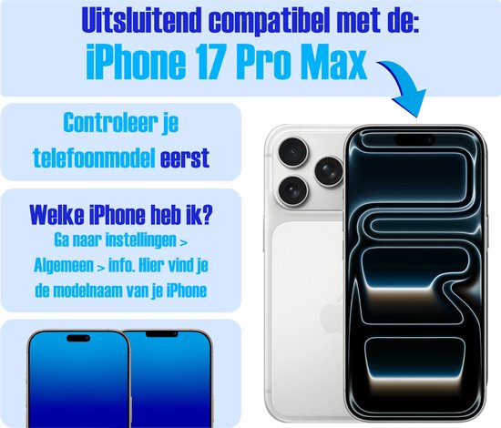 Screenprotector geschikt voor iPhone 17 Pro Max - Gehard Glas - Tempered Glass Armor Screen Cover - 2 Stuks