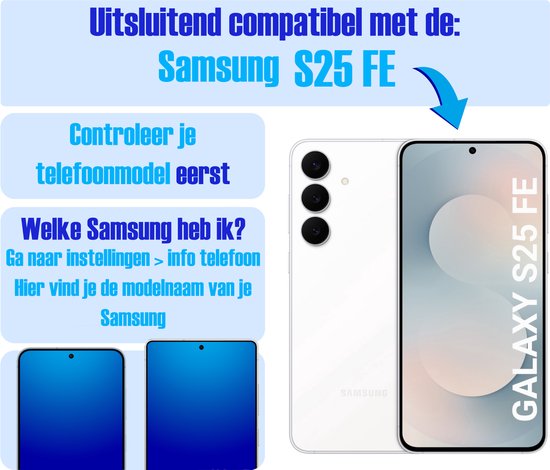 Screenprotector geschikt voor Samsung S25 FE (Fan Edition) - Gehard Glas - Tempered Glass Armor Screen Cover - 2 Stuks