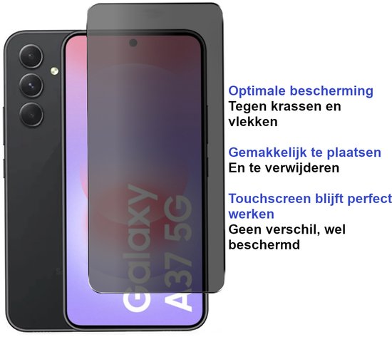ArmorDrop Privacy Screenprotector Geschikt Voor Samsung A37 - Gehard Glas - 2 Stuks