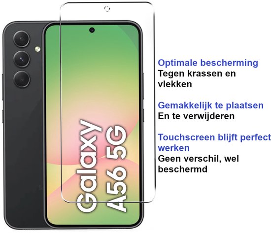 Premium Screenprotector Geschikt Voor Samsung A56 - Gehard Glas - 2 Stuks