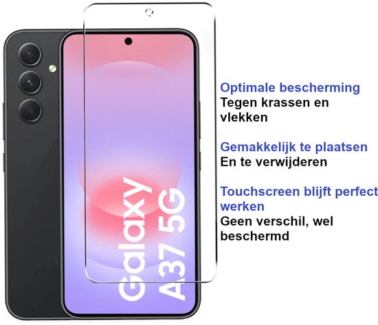 Premium Screenprotector Geschikt Voor Samsung A37 - Gehard Glas - 2 Stuks