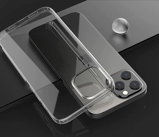 Hoesje en Screenprotector Combi Geschikt Voor iPhone 12 Pro Max - Transparant Hoesje + 2x Screenprotector