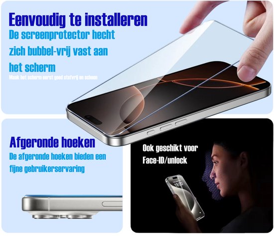 Screenprotector geschikt voor iPhone 12/12 Pro - Gehard Glas - Tempered Glass Armor Screen Cover - 2 Stuks