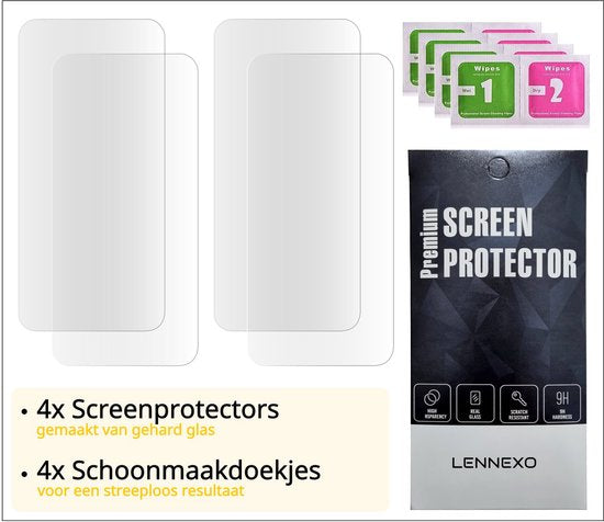 Screenprotector Geschikt Voor iPhone 11/XR - Glasplaat - Tempered Glass - 4 Stuks