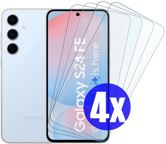 Screenprotector geschikt voor Samsung S24FE (Fan Edition) - Gehard Glas - Tempered Glass Armor Screen Cover - 4 Stuks