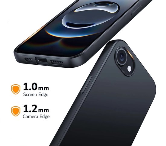 Zwart Hoesje Geschikt Voor iPhone 17 - Zwarte Siliconen hoesje - TPU Back Cover Hoes - Zwart