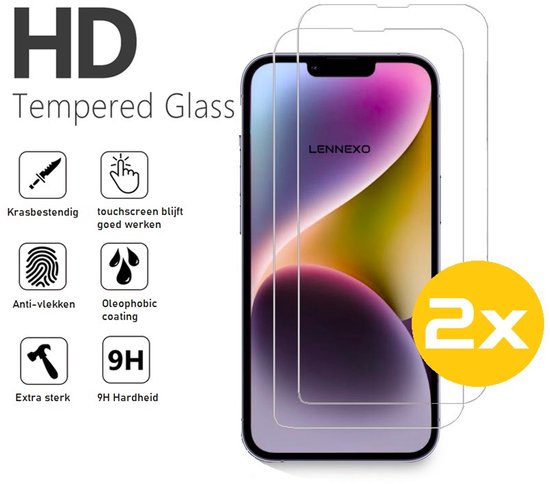 Hoesje en Screenprotector Combi Geschikt Voor iPhone 14 Plus - Anti Shock Hoesje + 2x Screenprotector