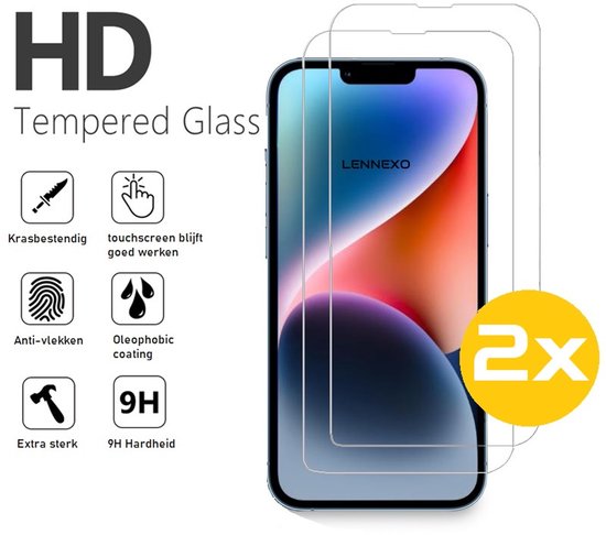Pashouder Hoesje en Screenprotector Combi Geschikt Voor iPhone 14 - Pasjeshouder + 2x Screenprotector