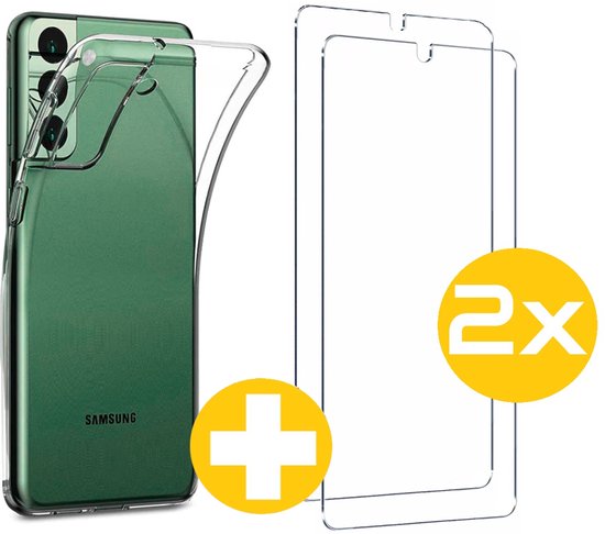 Hoesje en Screenprotector Combi Geschikt Voor Samsung Galaxy S22+ (S22 PLUS)- Transparant Hoesje + 2x Screenprotector
