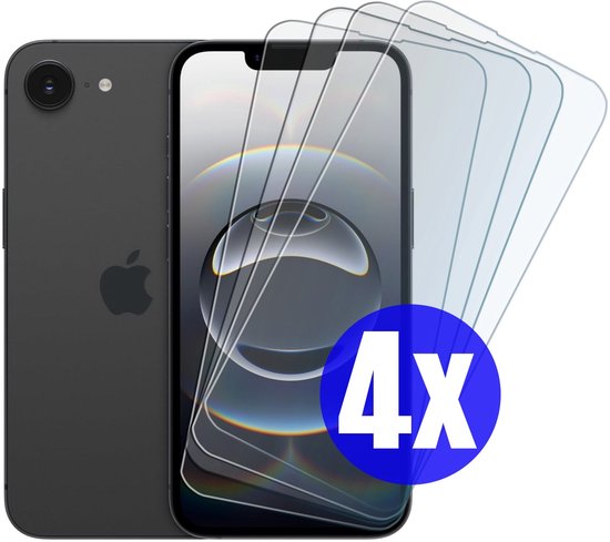 Screenprotector geschikt voor iPhone 16e / 17e - Gehard Glas - Tempered Glass Armor Screen Cover - 4 Stuks