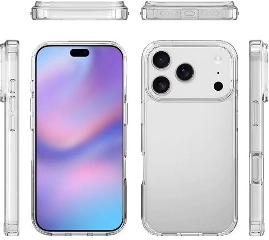 Hoesje en Privacy Screenprotector Combi Geschikt Voor iPhone 18 Pro Max - Transparant Hoesje + Privacy Glas