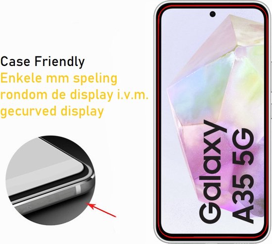 Screenprotector Geschikt Voor Samsung Galaxy A35 - Glasplaat - Tempered Glass - 2 Stuks