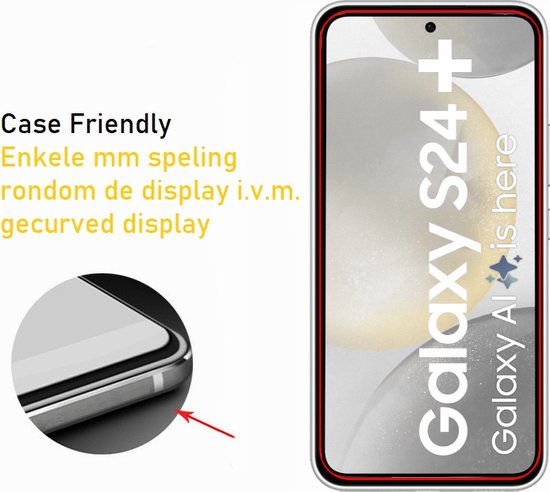 Screenprotector Geschikt Voor Samsung Galaxy S24+ (S24 Plus) - Glasplaat - Tempered Glass - 2 Stuks