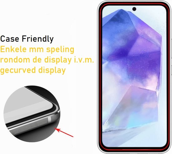 Screenprotector Geschikt Voor Samsung Galaxy A55 - Glasplaat - Tempered Glass - 2 Stuks