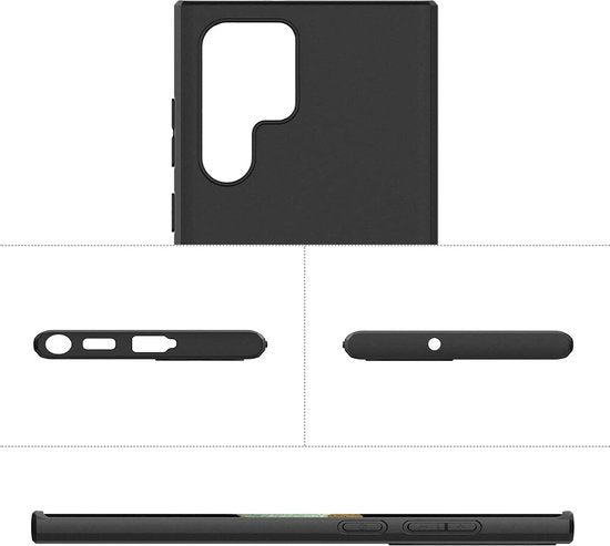 Zwart Hoesje Geschikt Voor Samsung Galaxy S22 Ultra - Zwarte Siliconen hoesje - TPU Back Cover Hoes - Zwart