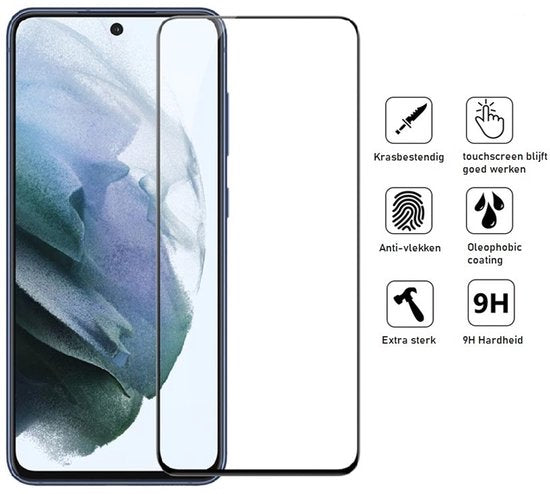 Pashouder Hoesje en Screenprotector Combi Geschikt Voor Samsung S23 - Pasjeshouder + Premium Screenprotector