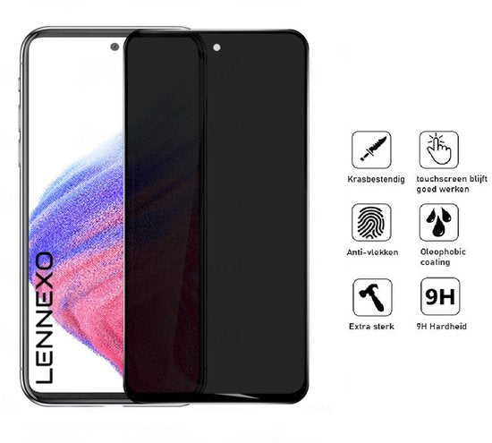 Hoesje en Privacy Screenprotector Combi Geschikt Voor Samsung A52 - Transparant Hoesje + Privacy Glas