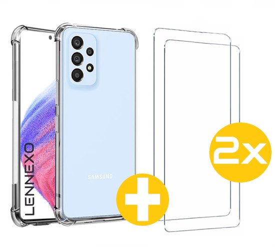 Hoesje en Screenprotector Combi Geschikt Voor Samsung A52 - Anti Shock Hoesje + 2x Screenprotector