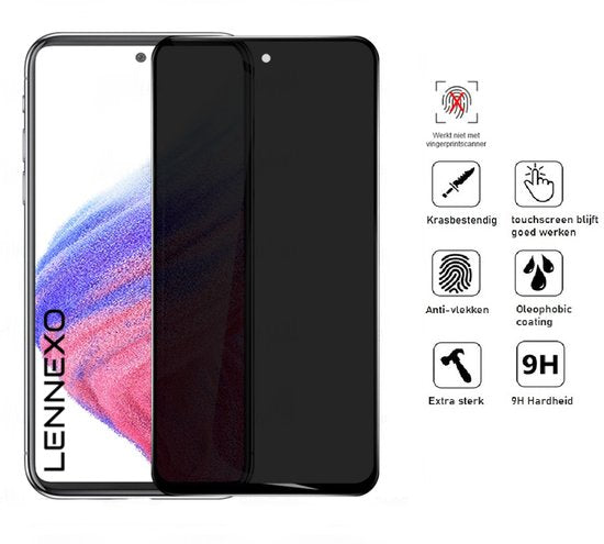 Privacy Screenprotector Geschikt Voor Samsung A53 - Volledige Beschermglas - 4 Stuks