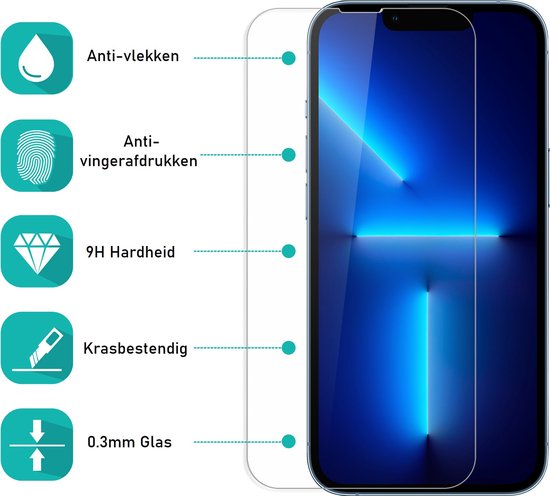 Screenprotector iPhone 13 / 13 Pro | Glasplaat | Tempered Glass | Bescherming Voor iPhone 14 / 13 / 13 Pro - 2 Stuks