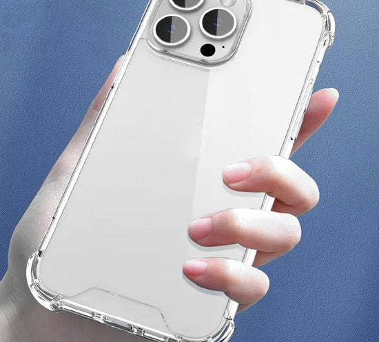 Anti Shock Hoesje Geschikt Voor iPhone 15 Pro Max Anti Shock - ShockProof Silicone Case - Transparant Back Cover