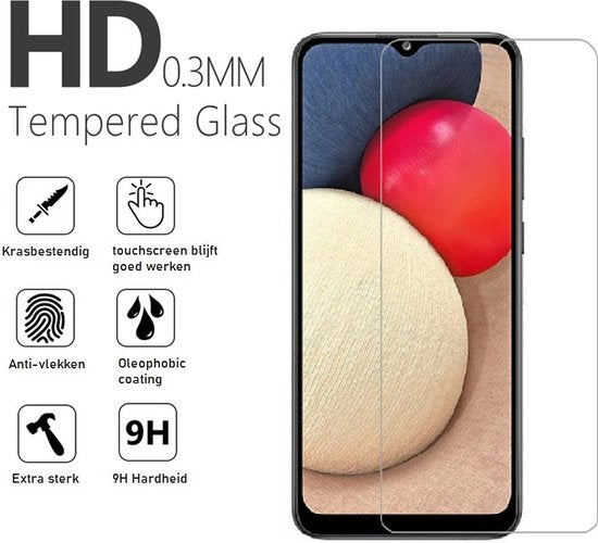 Hoesje en Screenprotector Combi Geschikt Voor Samsung Galaxy A03s - Zwarte Siliconen Hoesje + 2x Screenprotector
