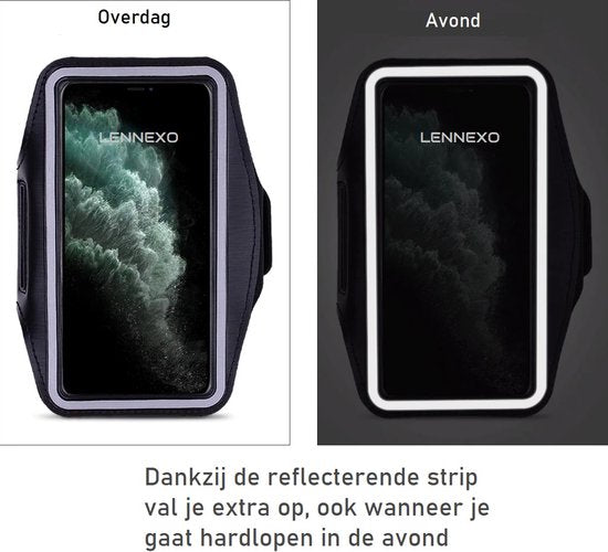 Lennexo Universele Hardloop Armband | Hardloop Telefoonhouder Sportarmband | Waterdichte Hardloopband | Geschikt voor iPhone - Samsung - Xiaomi