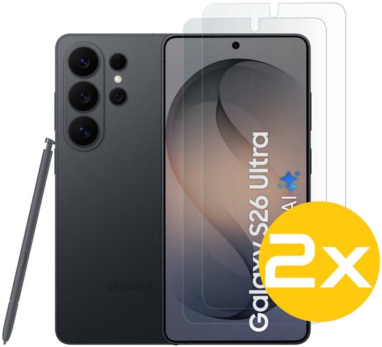 Screenprotector Geschikt Voor Samsung Galaxy S26 ULTRA - Glasplaat - Tempered Glass - 2 Stuks