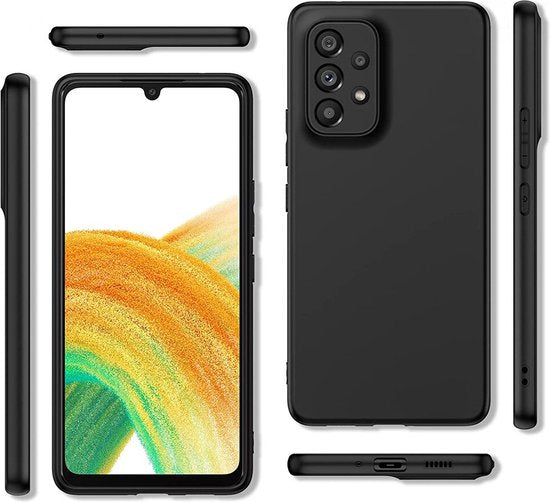 Hoesje en Screenprotector Combi Geschikt Voor Samsung A33 - Zwart Hoesje + Premium Screenprotector