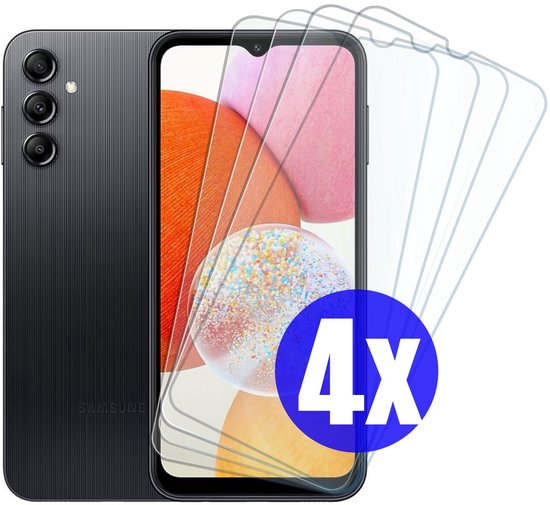 Screenprotector geschikt voor Samsung A14 - Gehard Glas - Tempered Glass Armor Screen Cover - 4 Stuks