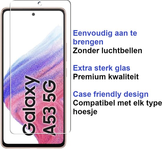 Premium Screenprotector Geschikt Voor Samsung A53 - Gehard Glas - 2 Stuks