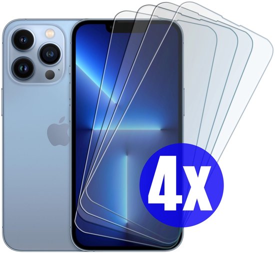 Screenprotector geschikt voor iPhone 13 Pro Max - Gehard Glas - Tempered Glass Armor Screen Cover - 4 Stuks