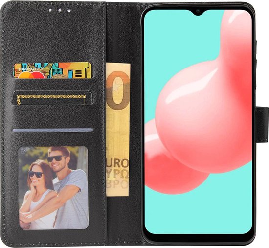 BookCase Hoesje Geschikt Voor Samsung A12 - Wallet Case - Hoesje Met Pasjeshouder - Zwart