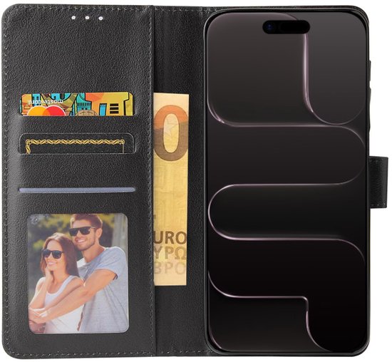 Bookcase Hoesje Geschikt Voor iPhone Air - Wallet Case - Hoesje Met Pasjeshouder - Zwart