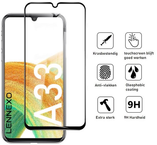 Pashouder Hoesje en Screenprotector Combi Geschikt Voor Samsung A33 - Pasjeshouder + Premium Screenprotector