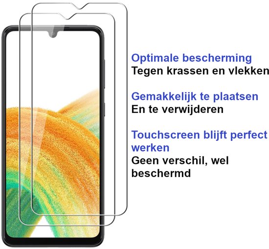 ArmorDrop Full Guard Screenprotector Geschikt Voor Samsung A33 - Gehard Glas - 2 Stuks